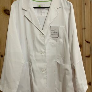 White Lab Coat with Pockets
